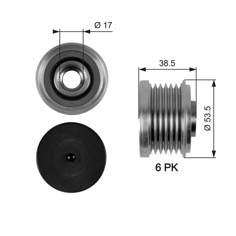 Alternator - sprzęgło jednokierunkowe GATES OAP7055