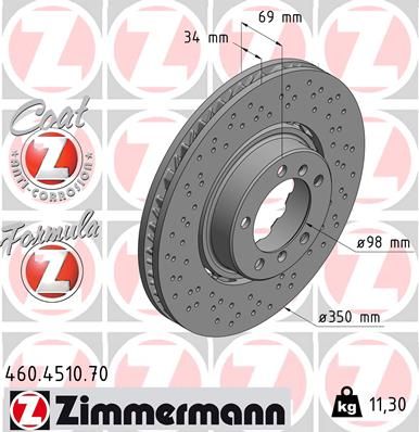 Tarcza hamulcowa ZIMMERMANN 460.4510.70