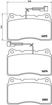 Zestaw klocków hamulcowych, hamulce tarczowe BREMBO P 23 098