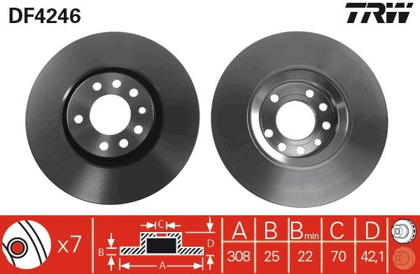 Tarcza hamulcowa TRW DF4246