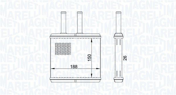Wymiennik ciepła, ogrzewanie wnętrza MAGNETI MARELLI 350218437000