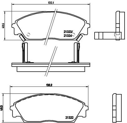 Zestaw klocków hamulcowych, hamulce tarczowe BREMBO P 28 016