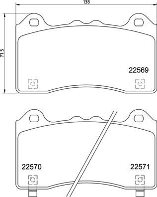 Zestaw klocków hamulcowych, hamulce tarczowe BREMBO P 24 202