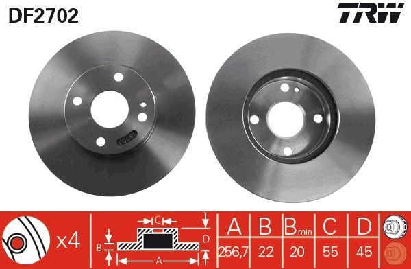 Tarcza hamulcowa TRW DF2702