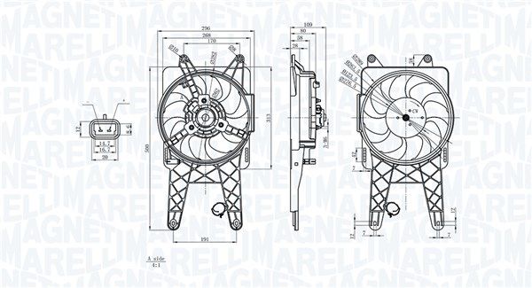 Wentylator, chłodzenie silnika MAGNETI MARELLI 069422818010