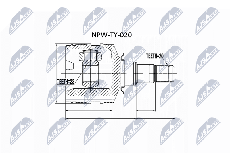 Zestaw przegubu, wał napędowy NTY NPW-TY-020