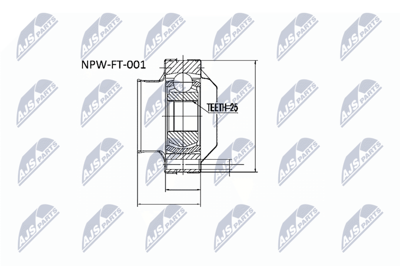 Zestaw przegubu, wał napędowy NTY NPW-FT-001