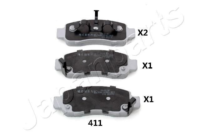 Zestaw klocków hamulcowych, hamulce tarczowe JAPANPARTS PA-411AF