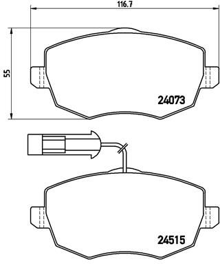 Zestaw klocków hamulcowych, hamulce tarczowe BREMBO P 23 128