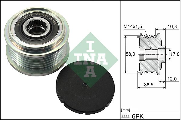 Alternator - sprzęgło jednokierunkowe INA 535030310