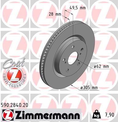 Tarcza hamulcowa ZIMMERMANN 590.2840.20