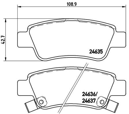 Zestaw klocków hamulcowych, hamulce tarczowe BREMBO P 28 046