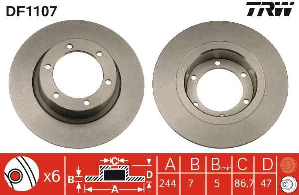 Tarcza hamulcowa TRW DF1107