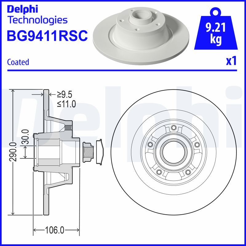 Tarcza hamulcowa DELPHI BG9411RSC