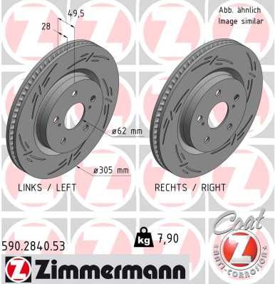 Tarcza hamulcowa ZIMMERMANN 590.2840.53