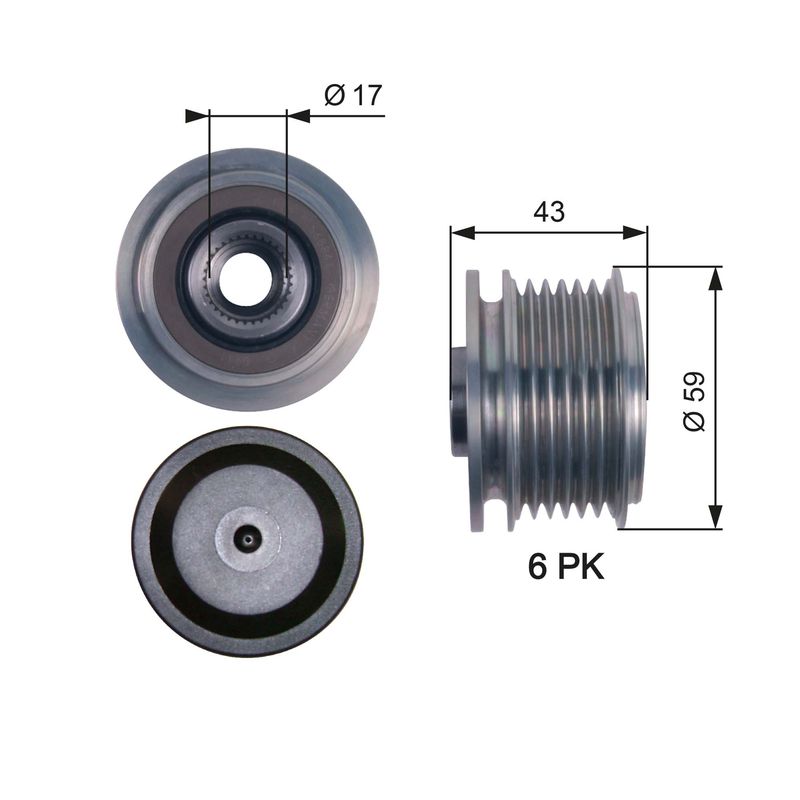 Alternator - sprzęgło jednokierunkowe GATES OAP7112