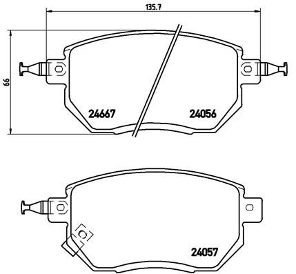 Zestaw klocków hamulcowych, hamulce tarczowe BREMBO P 56 051