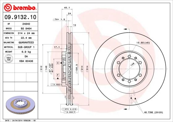 Tarcza hamulcowa BREMBO 09.9132.10
