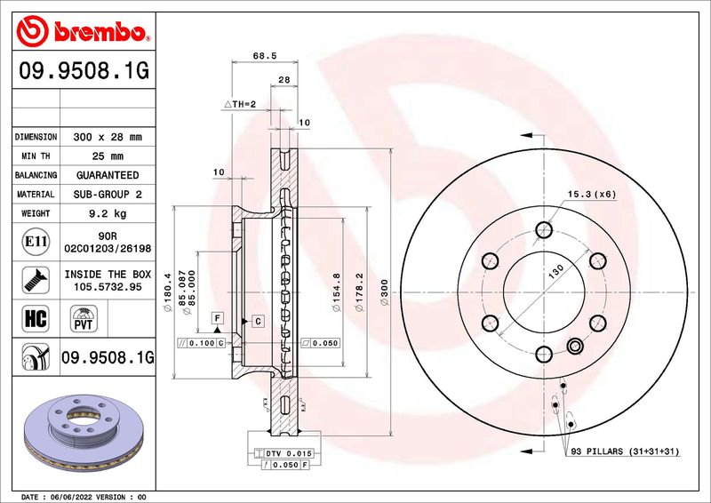 Zestaw do hamulców, hamulce tarczowe BREMBO KT 10 025