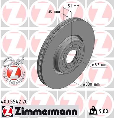 Tarcza hamulcowa ZIMMERMANN 400.5542.20