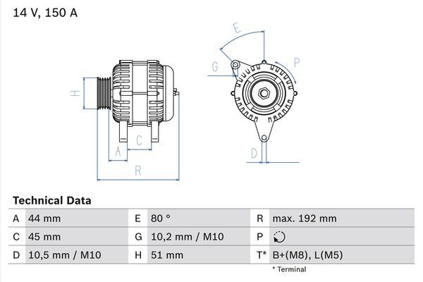Alternator BOSCH 0 986 046 511