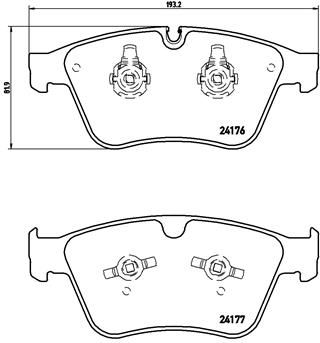 Zestaw klocków hamulcowych, hamulce tarczowe BREMBO P 50 105