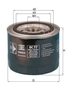 Filtr oleju MAHLE OC77