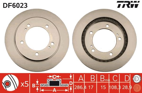 Tarcza hamulcowa TRW DF6023
