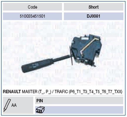 Przełącznik kolumny kierowniczej MAGNETI MARELLI 510033451501