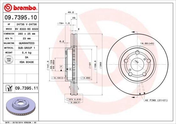 Tarcza hamulcowa BREMBO 09.7395.11