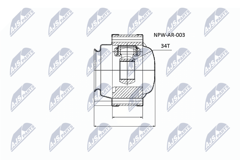Zestaw przegubu, wał napędowy NTY NPW-AR-003