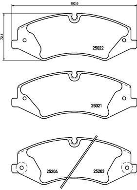 Zestaw klocków hamulcowych, hamulce tarczowe BREMBO P 44 022