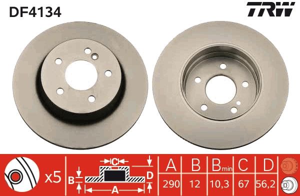 Tarcza hamulcowa TRW DF4134