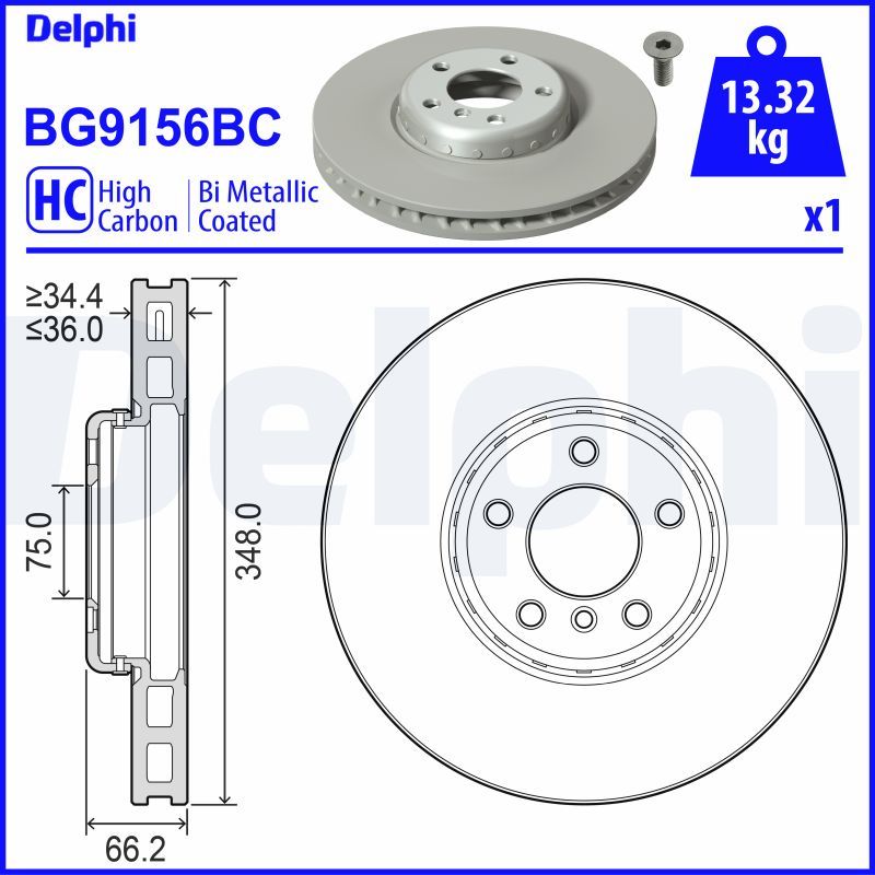 Tarcza hamulcowa DELPHI BG9156BC