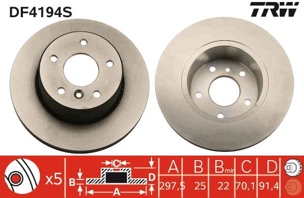 Tarcza hamulcowa TRW DF4194S