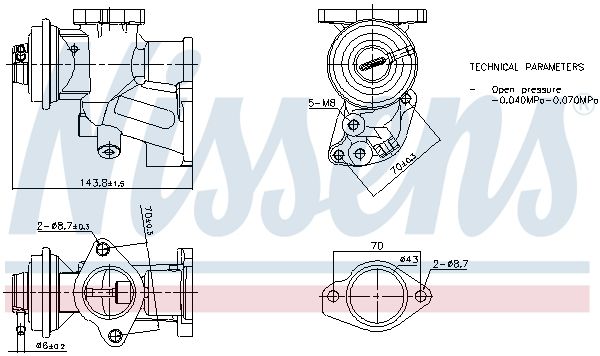 Zawór AGR NISSENS 98476
