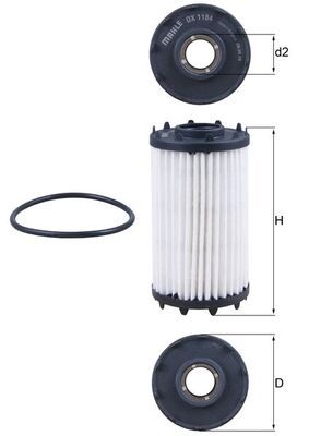 Filtr oleju MAHLE OX1184D
