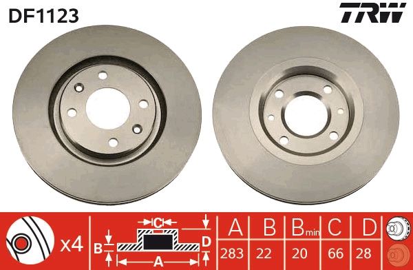 Tarcza hamulcowa TRW DF1123