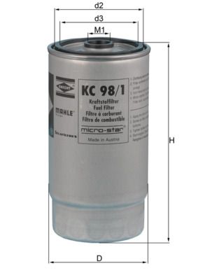 Filtr paliwa MAHLE KC98/1