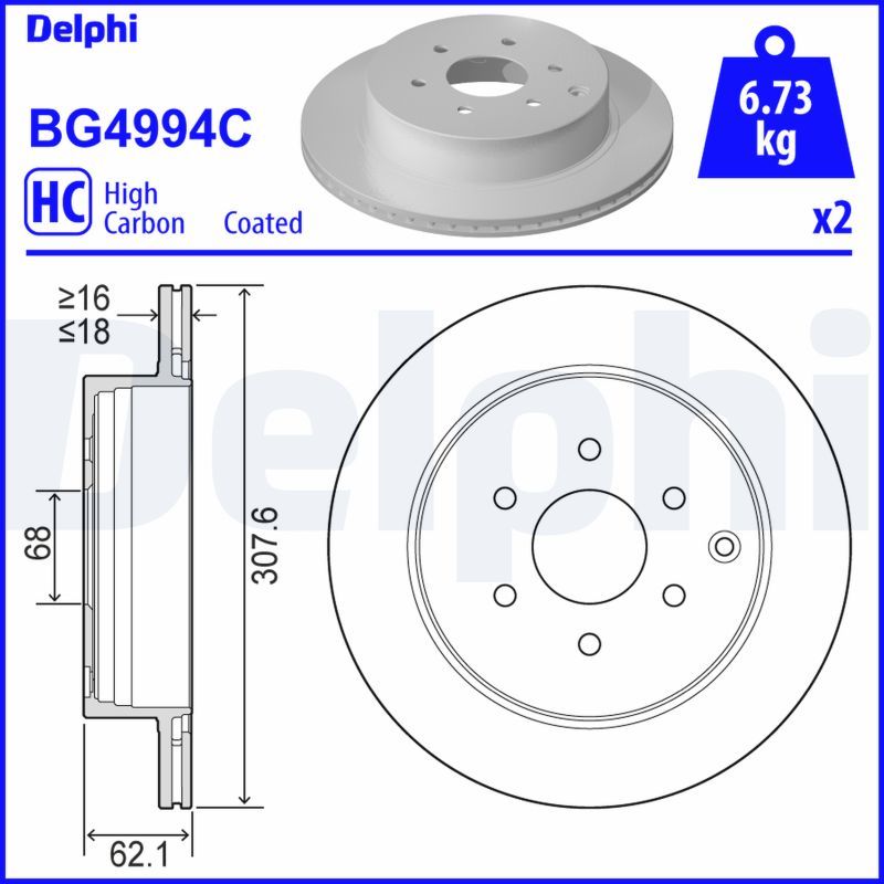 Tarcza hamulcowa DELPHI BG4994C