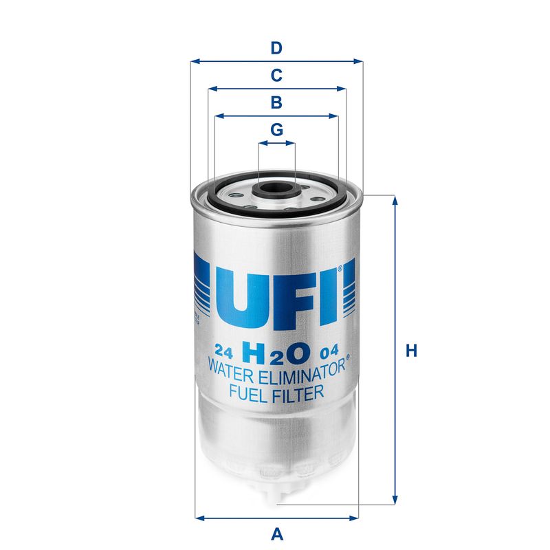 Filtr paliwa UFI 24.h2o.04