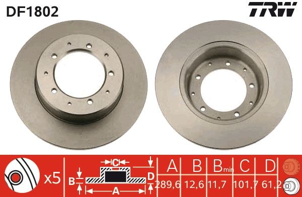 Tarcza hamulcowa TRW DF1802