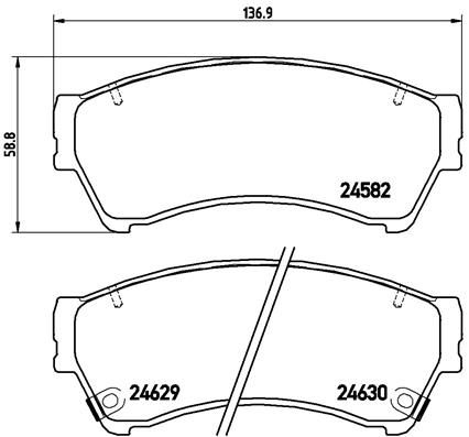 Zestaw klocków hamulcowych, hamulce tarczowe BREMBO P 49 039