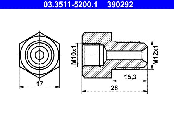 Adapter, przewód hamulcowy ATE 03.3511-5200.1