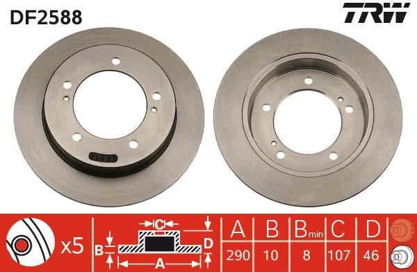 Tarcza hamulcowa TRW DF2588