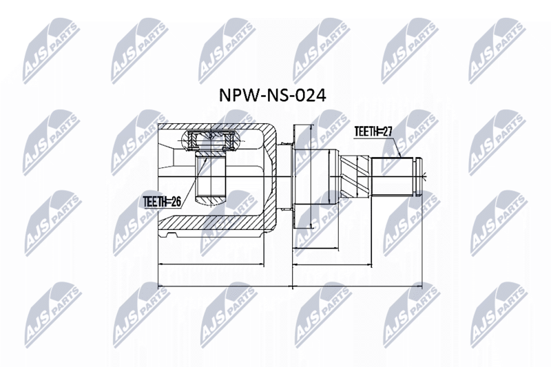 Zestaw przegubu, wał napędowy NTY NPW-NS-024