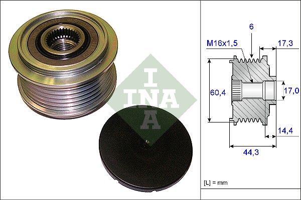 Alternator - sprzęgło jednokierunkowe INA 535020710