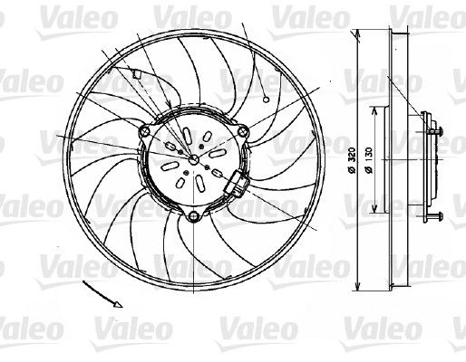 Wentylator, chłodzenie silnika VALEO 696082