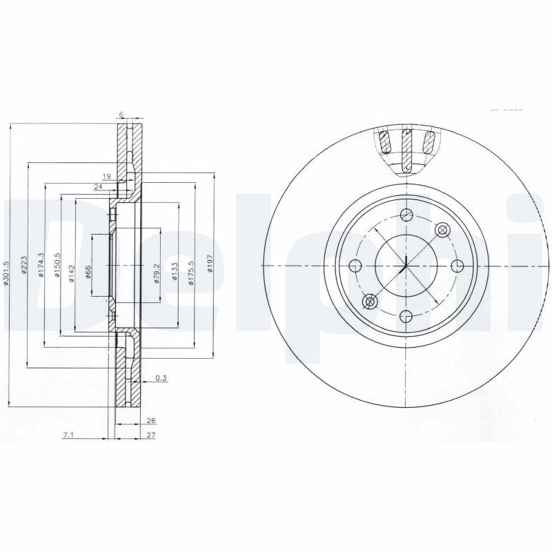 Tarcza hamulcowa DELPHI BG4002