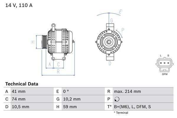 Alternator BOSCH 0 986 045 370